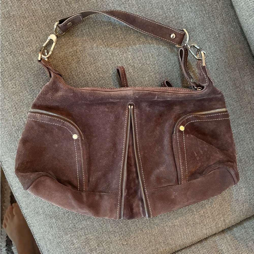 Longchamp suede shoulder bag - Picture 6 of 13